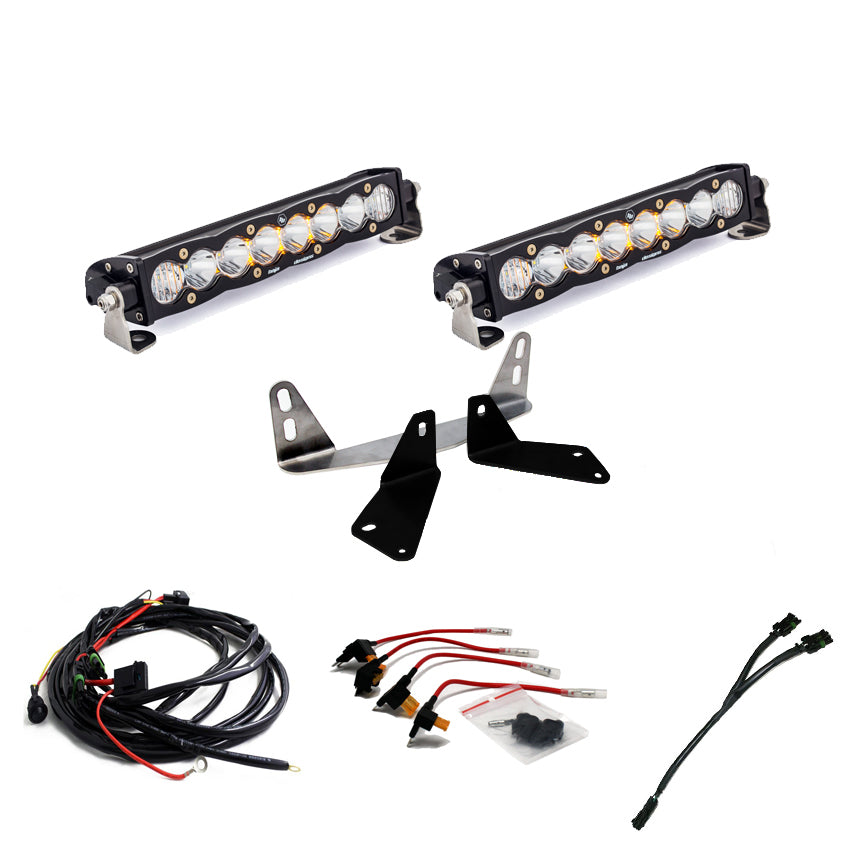 Ford S8 Dual 10 Inch Grille Light Bar Kit - Ford 2018-20 F-150 Driving/Combo Clear