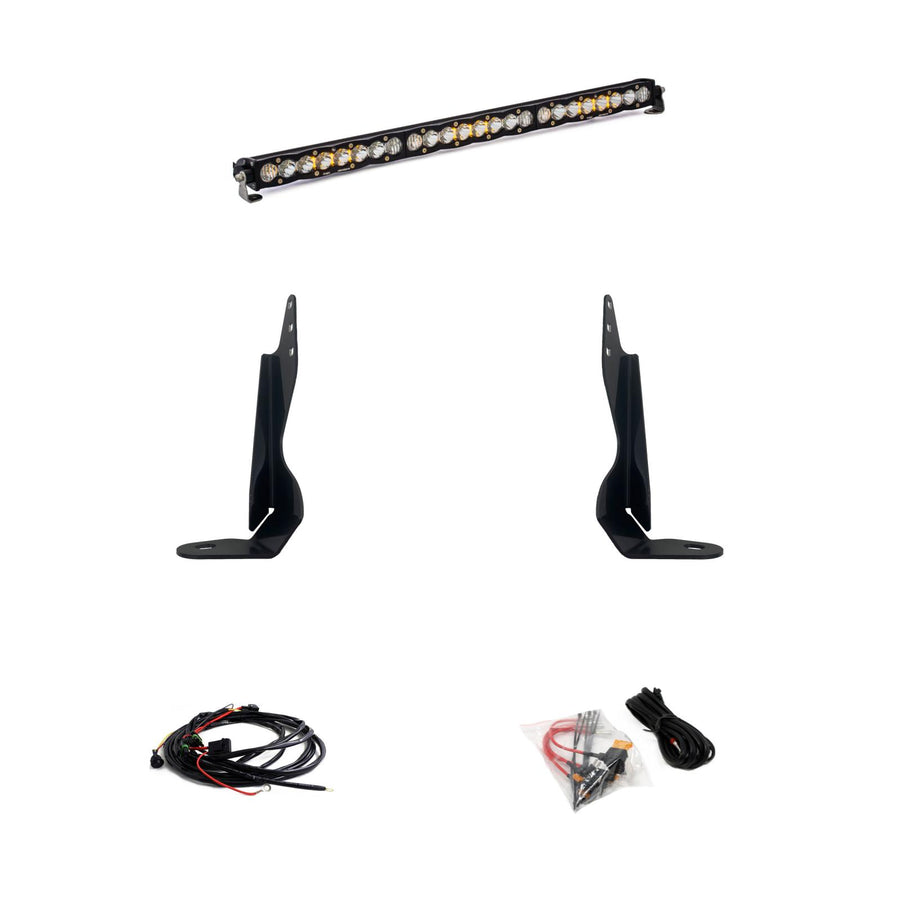 GMC S8 30-Inch Behind the Grille Light Bar Kit - GMC 2020-23 Sierra 2500HD/3500HD Driving/Combo Clear