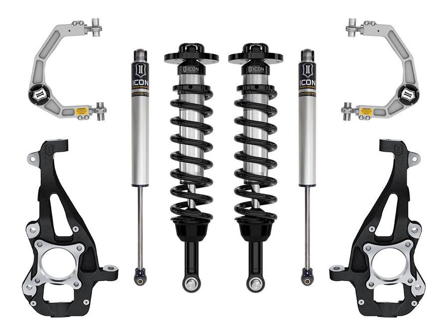 ICON 2021-2025 Ford F-150 4WD, 3.5-4.5" Lift, Stage 1 Suspension System, Billet for Ford F-150