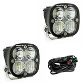 Squadron Sport Black LED Auxiliary Light Pod Pair Driving/Combo Clear