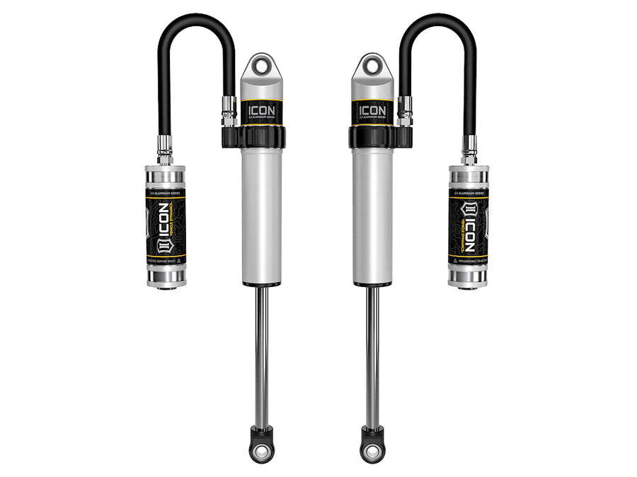 ICON 2005-2023 Toyota Tacoma/2003-2024 4Runner/2007-2014 FJ Cruiser/2003-2009 Lexus GX470, Front, V.S. 2.5 Aluminum Series Shock Absorbers, S2 Secondary Shocks, Remote Reservoir, Pair for Toyota Tacoma