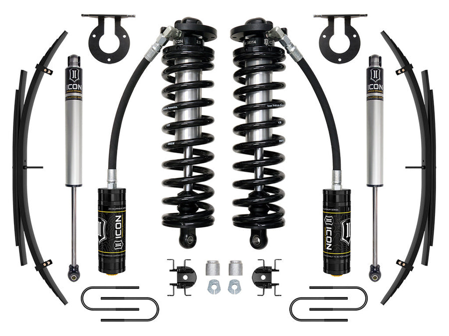 ICON 08-10 Ford F250/F350, 2.5-3" Lift, Stage 1 Coilover System w/ Leaf Springs for Ford Super Duty
