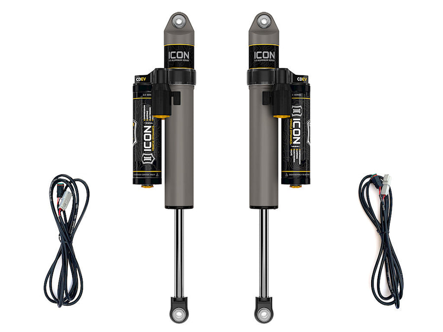 ICON 2018-2023 Jeep Wrangler JL, 2.5" Lift, Rear, V.S. 2.5 Aluminum Series Shock Absorbers, Piggyback Reservoir w/ CDEV, Pair for Jeep Wrangler JL