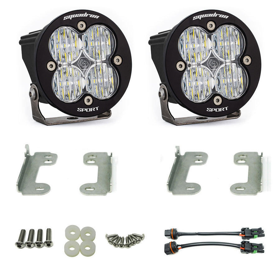 Jeep JK Squadron-R Sport Fog Pocket Light Kit - Jeep 2007-09 Wrangler JK; NOTE: w/ Standard OE Bumper Wide Cornering Clear