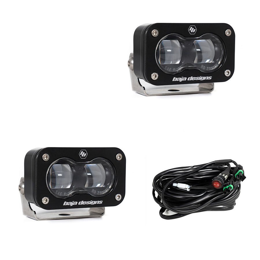 S2 SAE LED Auxiliary Light Pod Pair Clear