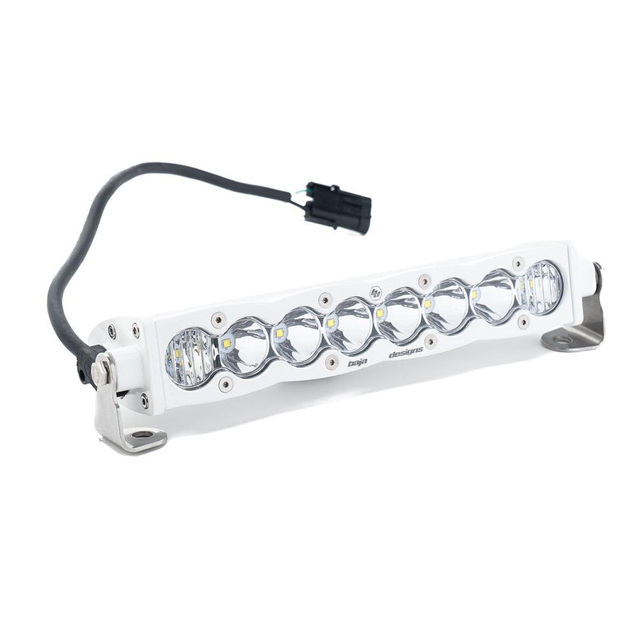 S8 White Straight LED Light Bar 10 Inch Driving/Combo