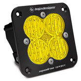 Squadron Sport Black Flush Mount LED Auxiliary Light Pod Wide Cornering Baja Amber