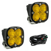Squadron Sport Black LED Auxiliary Light Pod Pair Wide Cornering Baja Amber