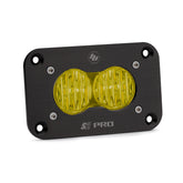 S2 Pro Black Flush Mount LED Auxiliary Light Pod Wide Cornering Baja Amber