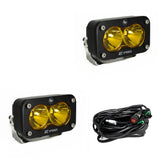 S2 Pro Black LED Auxiliary Light Pod Pair Spot Baja Amber