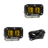 S2 SAE LED Auxiliary Light Pod Pair Baja Amber