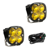 Squadron Pro Black LED Auxiliary Light Pod Pair Spot Baja Amber