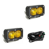 S2 Sport Black LED Auxiliary Light Pod Pair Driving/Combo Baja Amber