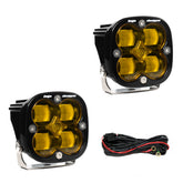 Squadron SAE LED Auxiliary Light Pod Pair SAE Fog Baja Amber