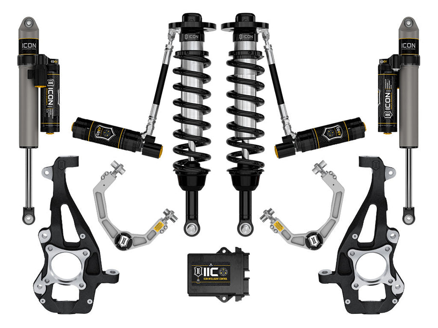 ICON 2021-2025 Ford F-150 4WD, 3.5-4.5" Lift, Stage 5 Suspension System, Billet for Ford F-150