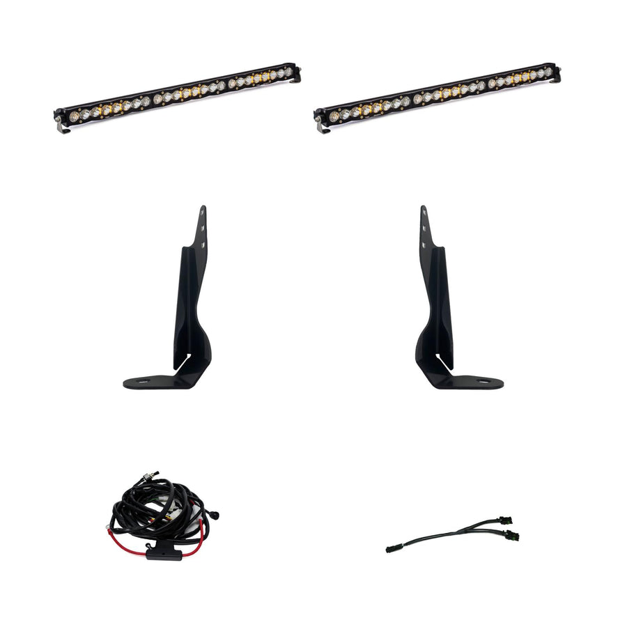 GMC S8 Dual 30 Inch Grille Light Bar Kit - GMC 2020-23 Sierra 2500HD/3500HD; NOTE: Exc. AT4 Driving/Combo Clear
