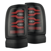 94-01 Dodge Ram 1500/94-02 Ram 2500/3500 LUXX-Series LED Tail Lights Black Red | AlphaRex