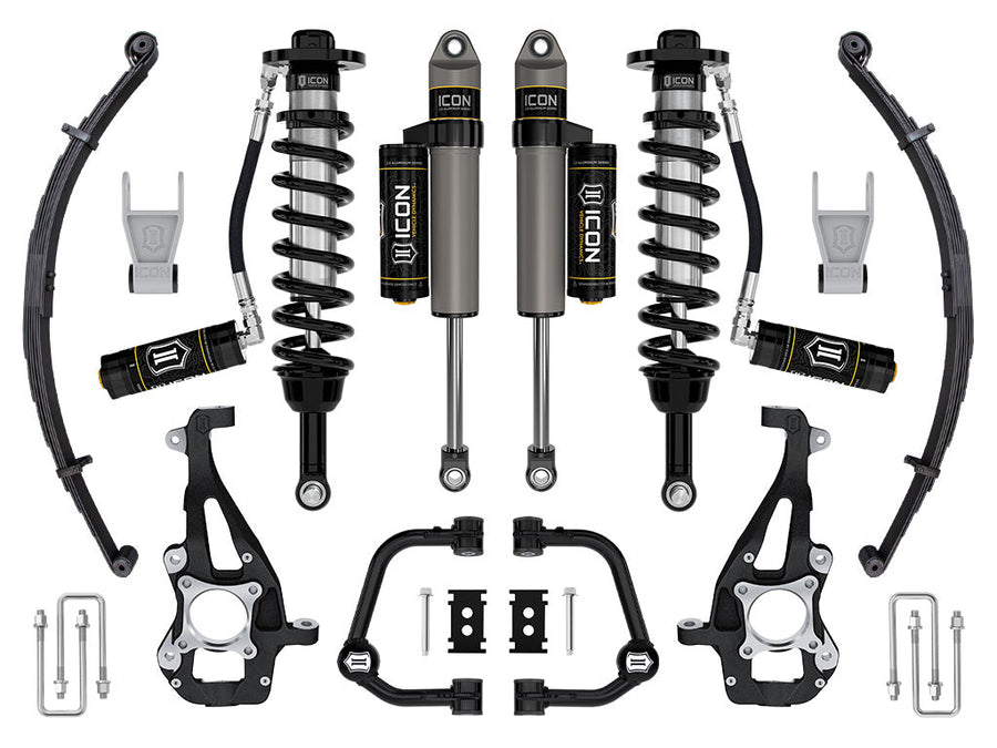 ICON 2021-2025 Ford F-150 4WD, 3.5-4.5" Lift, Stage 3 Suspension System, Tubular, w/ Leaf Packs for Ford F-150