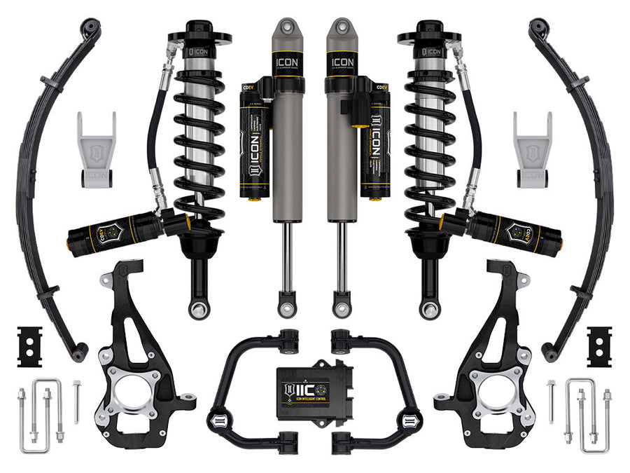 ICON 2021-2025 Ford F-150 4WD, 3.5-4.5" Lift, Stage 5 Suspension System, Tubular, w/ Leaf Packs for Ford F-150
