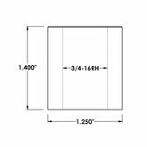 3/4"-16 x 1.25" Square Bung