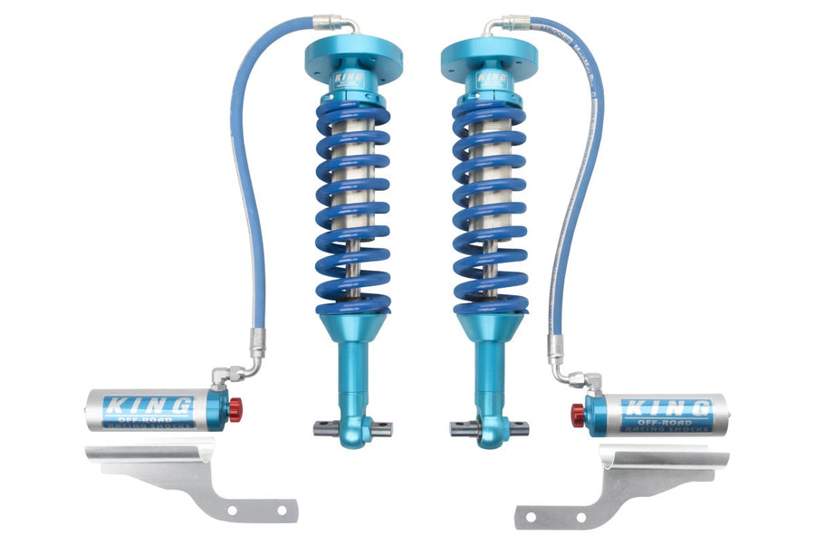 King Shocks 2.5 Performance Coilovers w/ Adjustable Remote Reservoir Front Pair for 2015-2020 Ford F150 RWD w/0-3" lift for Ford F-150