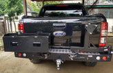 REAR BAR FORD RANGER PXII 2015+ WITH SINGLE WHEEL CARRIER & DUAL JERRY CAN HOLDER (BW80-4138) for Ford Ranger