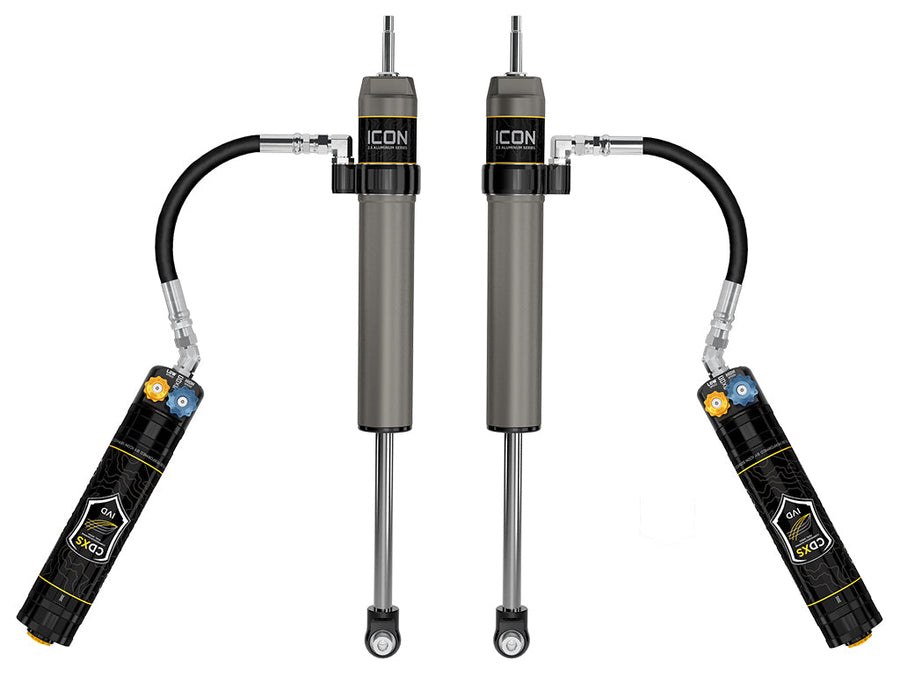 ICON 2022-2026 Toyota Tundra 0-1.5” Lift/2023-2025 Sequoia 0-4" Lift, Rear, V.S. 2.5 Aluminum Series Shock Absorbers, Remote Reservoir w/ CDXS, Pair for Toyota Tundra