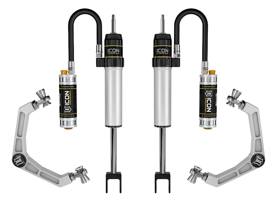 ICON 2020-2026 GM 2500/3500 HD, 0-2” Lift, V.S. 2.5 Aluminum Series Shock System, Remote Reservoir w/ CDCV, Billet for Chevrolet Silverado