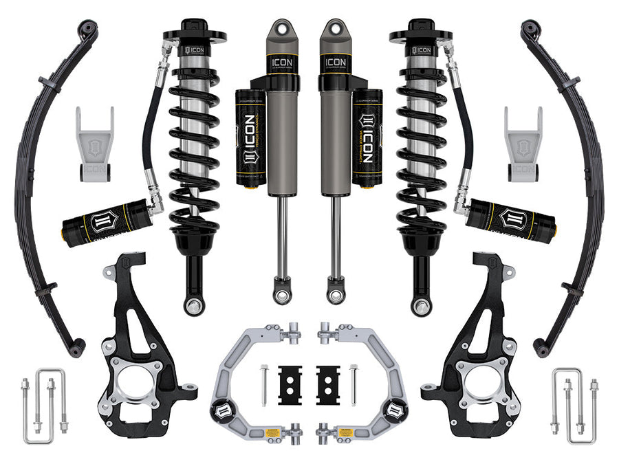 ICON 2021-2025 Ford F-150 4WD, 3.5-4.5" Lift, Stage 3 Suspension System, Billet, w/ Leaf Packs for Ford F-150
