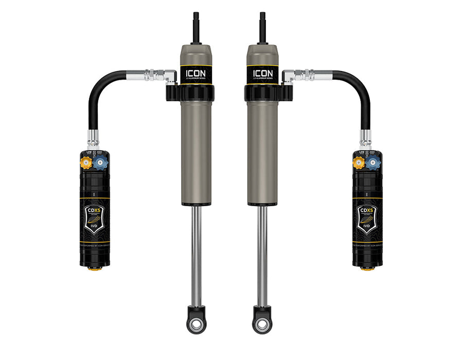 ICON 2005-2023 Toyota Tacoma, 0-1.5” Lift, Rear, V.S. 2.5 Aluminum Series Shock Absorbers, Remote Reservoir w/ CDXS, Pair for Toyota Tacoma