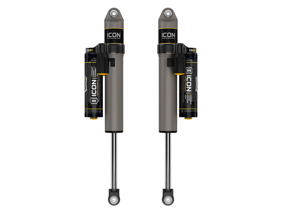 ICON 2021-2025 Ford F-150, 0-1" Lift, Rear, V.S. 2.5 Aluminum Series Shock Absorbers, Piggyback Reservoir w/ CDEV, Pair for Ford F-150