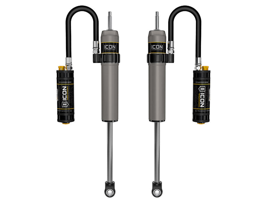 ICON 2005-2025 Ford Super Duty 4WD, 0-2.5” Lift, Front, V.S. 2.5 Aluminum Series Shock Absorbers, Remote Reservoir w/ CDCV, Pair for Ford Super Duty