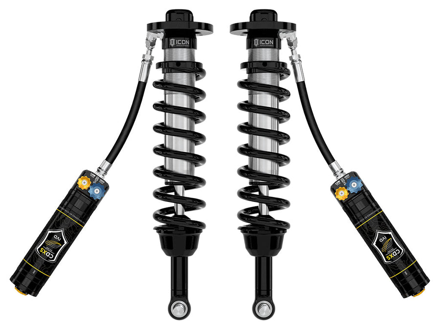 ICON 2022-2025 Toyota Tundra 1.25-3.5" Lift/2023-2025 Sequoia 3-4.5" Lift, Front, V.S. 2.5 Series Coilover Kit, Remote Reservoir w/ CDXS, Pair for Toyota Tundra