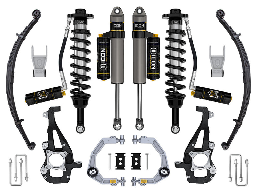 ICON 2021-2025 Ford F-150 4WD, 3.5-4.5" Lift, Stage 4 Suspension System, Billet, CDCV, w/ Leaf Packs for Ford F-150