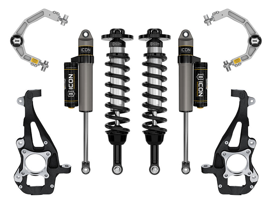ICON 2021-2025 Ford F-150 4WD, 3.5-4.5" Lift, Stage 2 Suspension System, Billet for Ford F-150