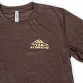 Tru Adventure Tee in Espresso, chest logo detail