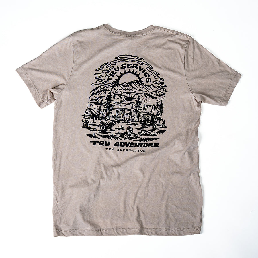 Tru Adventure Tee in Stone, back print
