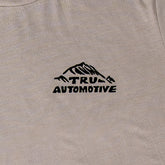 Tru Adventure Tee in Stone, chest logo detail