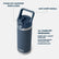 YETI Rambler 18 oz bottle features: straw cap leakproof when closed, easy carry handle, double-wall vacuum insulated, dishwasher safe